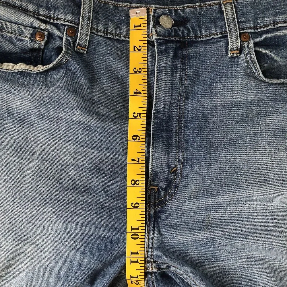 Levi’s 513 Slim Straight Jeans Mens 36x29 Medium Wash Blue Worn To Ride Stretch